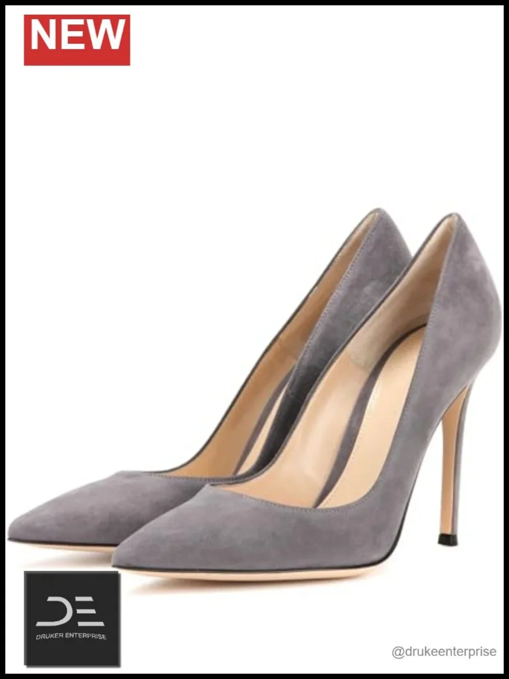 Pointed Toe Suede Stiletto Pumps 10cm High Heel